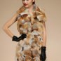 Fashion Real Fox Women S-7XL Red Vests for Women Natural Fox Fur Vest with Wide Lapel Collar