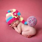 Cute Elf Hat with Flower for Newborn Props Long Pompom Grand Child Photo Shoots