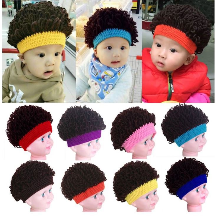 Cute Baby Wigs Crochet Brown Curly Hairs Afro Hair Wigs for Toddler
