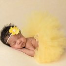 Princess Belle Yellow Skirt and Headband Set for Newborn Girls Props Photography Cute Props