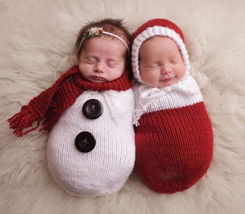2pcs/SET Twin Sleeping Bags Set/ Baby Shower Gift for December Babies Newborn Props Photography