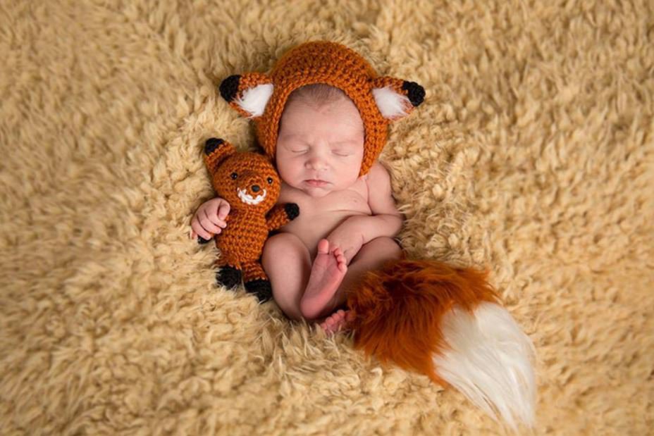 2pcs/SET Fox and Doll Set Crochet Fox Hats and Crochet Dolls for Boys and Girls