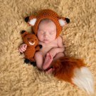 2pcs/SET Fox and Doll Set Crochet Fox Hats and Crochet Dolls for Boys and Girls