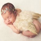 2pcs/SET Wings and Golden Headband for Newborn Girls Golden Angels Wings Costumes