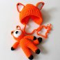 2pcs/SET Fox and Doll Set Crochet Fox Hats and Crochet Dolls for Boys and Girls