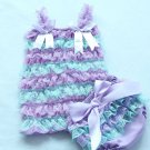 Lavander 3pcs/ SET FREE Headband, Ruffled Tops for Infant Girls and Bottoms Lacy Photography Props