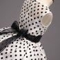 SALE! Black Polka Dot Dress for Girls White Dress with Red Corsage Birthday Gift FREE HEADBAND