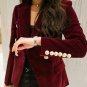 Rsslyn Blazers Burgundy Blazers for Women High Quality Red Coats Warm Blazers for Women LMF24-112