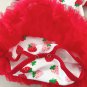 3pcs/SET Grand Child Gift Strawberry Baby Romper 1st Birthday Dress Red Romper Set Strawberry