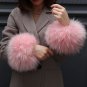 Navy Blue Wrist Warmer for Women Faux Fox Fur Uneven Length Fur Blue Winter Accessories for Women