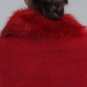 Rsslyn Royal Blue Poncho Fashion Body Wraps for Women Faux Fur Cardigan Shawl