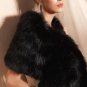 Luxury Black Shawl Black Shoulder Cover Faux Fur Wraps for Wedding Occasion