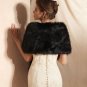 Luxury Black Shawl Black Shoulder Cover Faux Fur Wraps for Wedding Occasion