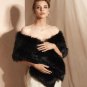 Luxury Black Shawl Black Shoulder Cover Faux Fur Wraps for Wedding Occasion
