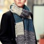 Fashion Gift Men's Winter Accessories Blue Scarf for Men Knitted Neck Warmer Multicolor Long Scarves