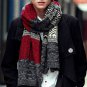 Fashion Gift Men's Winter Accessories Blue Scarf for Men Knitted Neck Warmer Multicolor Long Scarves