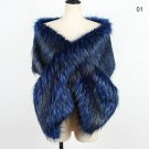 Luxury Shawl Navy Blue Shawl Faux Fur Wraps for Wedding Occasion Elegant Winter Accessories