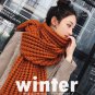 New Unisex Winter Scarf Crocheted Wide Scarves Puffy Large Size Neckwarmers Orange Scarf