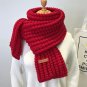 Unisex Winter Scarf Crocheted Wide and Long Scarves Puffy Large Size Neckwarmers Men's Gray Scarf