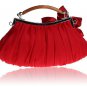 Limited Stocks Wooden Handle Ready to Ship Red Clutches for Women Red Bags for Prom Occasions