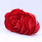 Lovely Bride Bridesmaids Red Evening Bags Limited Stock Red Clutch Big Rose Flower Bags