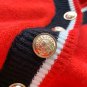 Fashion Buckle Shoulders Solid Sweaters for Women Red Cardigan with Button Up Lace Up V-Neck