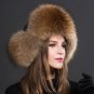 Brown Ski Hats Snow Hats Extreme Cold Protection Real Fur Ushanka Fox Fur for Bomber Russian Women