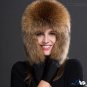 Brown Ski Hats Snow Hats Extreme Cold Protection Real Fur Ushanka Fox Fur for Bomber Russian Women