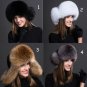 Brown Ski Hats Snow Hats Extreme Cold Protection Real Fur Ushanka Fox Fur for Bomber Russian Women