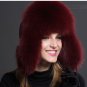 True Gift Red Fur Ushanka Genuine Fox Fur for Women Bomber Russian Red Winter Hats