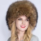 Lovely Russian Hats with Tail Royal Mongolian Winter Hats Lady Raccoon Dog Fur