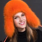Fashion Orange Russian Hats New Winter Hats for Women Lovely Orange Color Real Fox Fur Hats