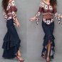 Rsslyn Lovely Denim Skirts for Women Denim Skirt Mermaid Dove Tail Ruffled Tail Slim Fit LMF24-59