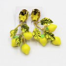 Clip On Earrings Crystal Lemon Fruit Drop Earrings 4 Women Yellow Earrings RudelynsSariSariStore.com