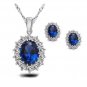 3pcs/SET Sapphire 925 Sterling Silver New Sapphire Jewelry Set Fashion Bridesmaids Set