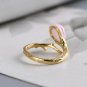 Rsslyn Original Design Pink Shell Magnolia Flower Ring Earrings Necklace Luxury Jewelry Sets