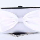 FREE SILVER CC BROOCH for Luxury Satin Clutch with Big Bow Bridal Clutch High Quality