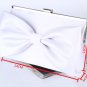 FREE SILVER CC BROOCH for Luxury Satin Clutch with Big Bow Bridal Clutch High Quality