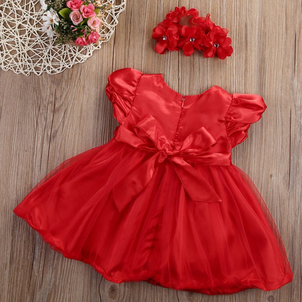 red newborn gown