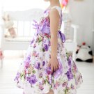 Purple Dress Ready to Ship Floral Dress for Tween Girls Purple Dress 7/8 Years Old Free Headband