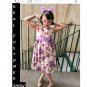 Purple Dress Ready to Ship Floral Dress for Tween Girls Purple Dress 7/8 Years Old Free Headband