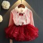 Limited Stocks 24 Months Dresses White Collared Blouses for Girls Matching Set Red Tutu Skirt
