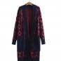 Wool Cardigan With Big Pockets Autumn Cardigan for Women Warmer Raglan Blue Cardigan