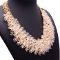 Rsslyn Silk Bib Pretty Green Necklace Statements Jewelry for Women Chunky Collar Necklaces