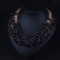 Rsslyn Silk Bib Pretty Green Necklace Statements Jewelry for Women Chunky Collar Necklaces