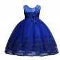 New Turquoise Blue with Embroidery Laces 4T Flower Girls Outfit for Wedding Dresses