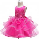 FREE SHIPPING Hotpink Dresses for Toddler Girls Trendy Bright Pink Quinceañera Tween Dresses