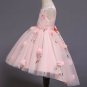 Tween Girls Top Classy Pink Dress with Tail Solid Floral Patchwork and Embroidery
