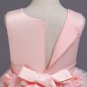 Tween Girls Top Classy Pink Dress with Tail Solid Floral Patchwork and Embroidery