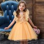 RSSLyn Girls Orange Dresses with Flowers Free Headband Sleeveless Orange Tutu Dress 4t,5t,6t,7-8YO